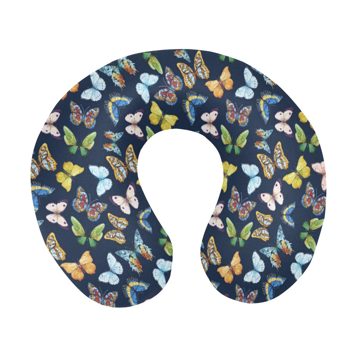 Butterfly Beautiful Print Pattern U-Shaped Travel Neck Pillow-JTAMIGO.COM