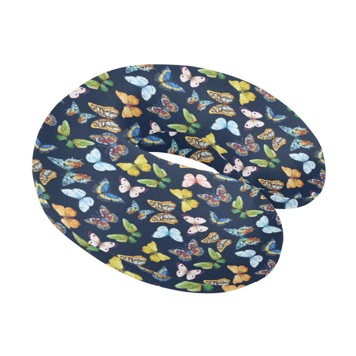 Butterfly Beautiful Print Pattern U-Shaped Travel Neck Pillow-JTAMIGO.COM