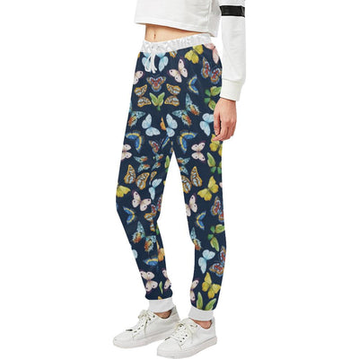 Butterfly Beautiful Print Pattern Unisex Casual Sweatpants (Model L11)-JTAMIGO.COM