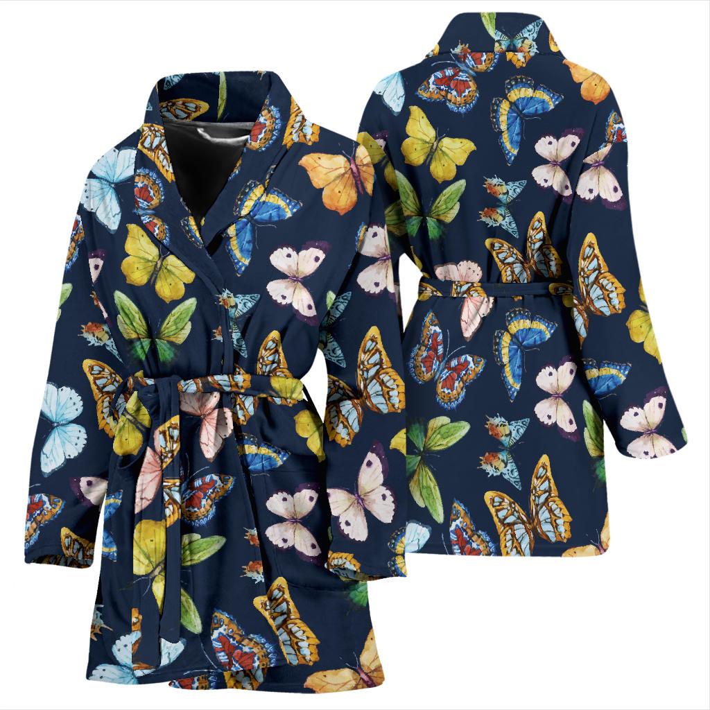 Butterfly Beautiful Print Pattern Women Bath Robe-JTAMIGO.COM