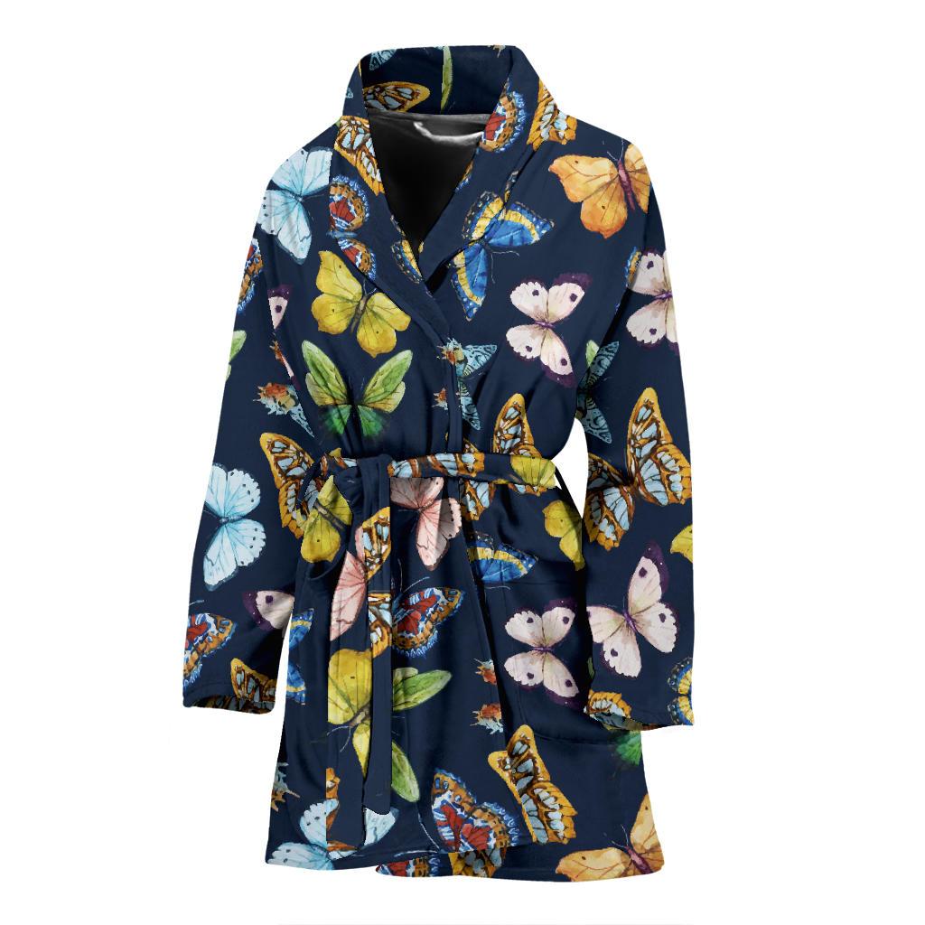 Butterfly Beautiful Print Pattern Women Bath Robe-JTAMIGO.COM