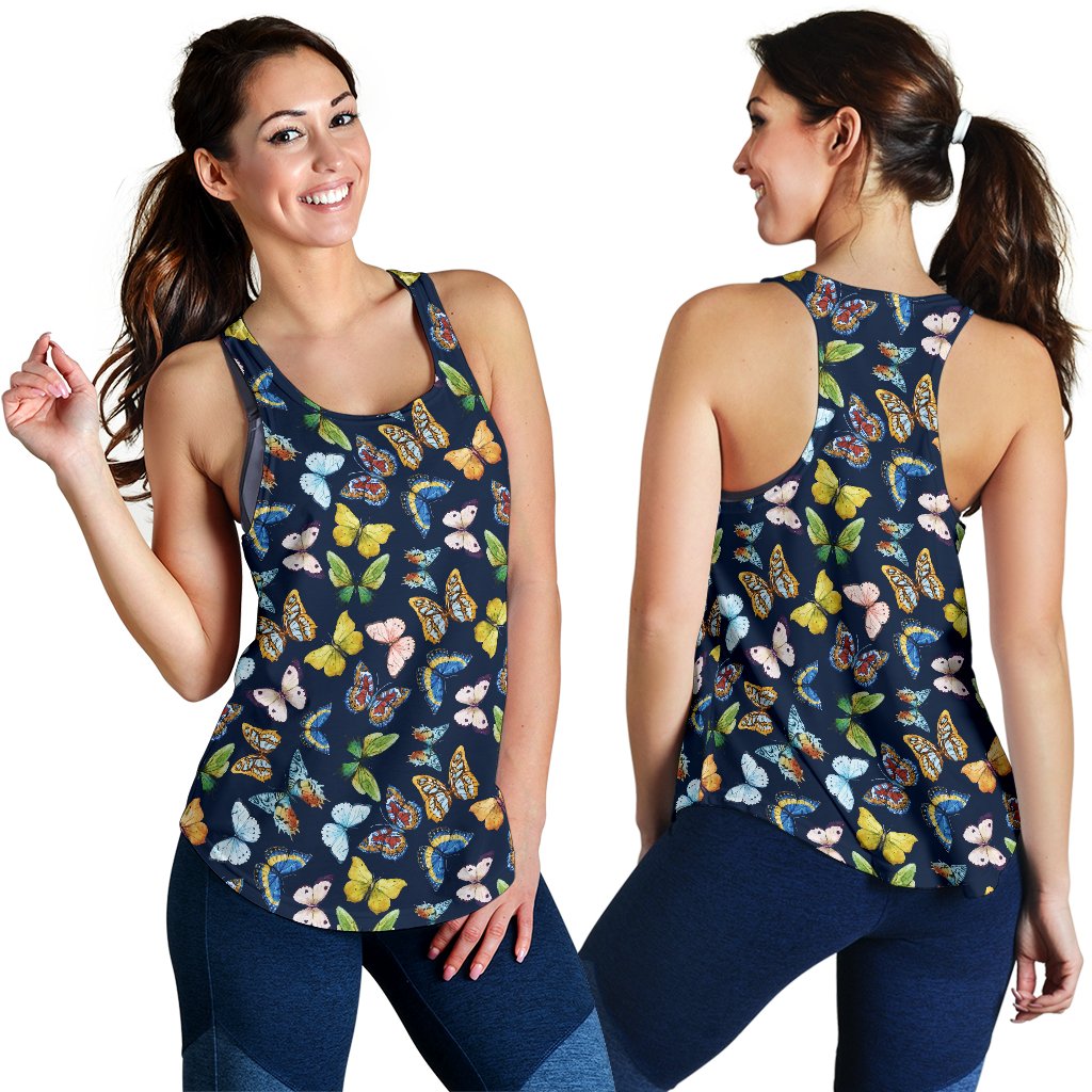Butterfly Beautiful Print Pattern Women Racerback Tank Top