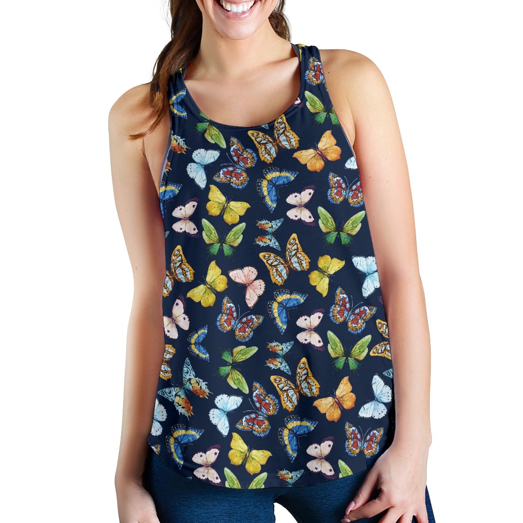 Butterfly Beautiful Print Pattern Women Racerback Tank Top