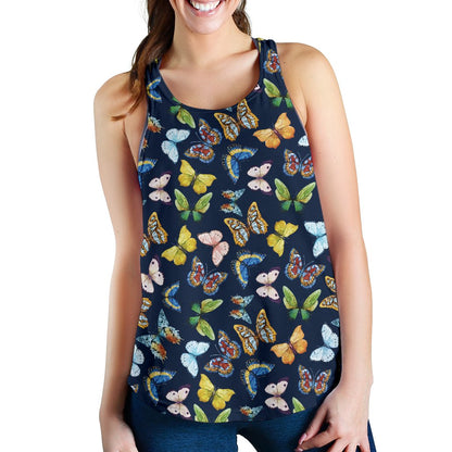 Butterfly Beautiful Print Pattern Women Racerback Tank Top