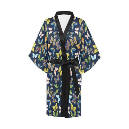 Butterfly Beautiful Print Pattern Women Short Kimono Robe