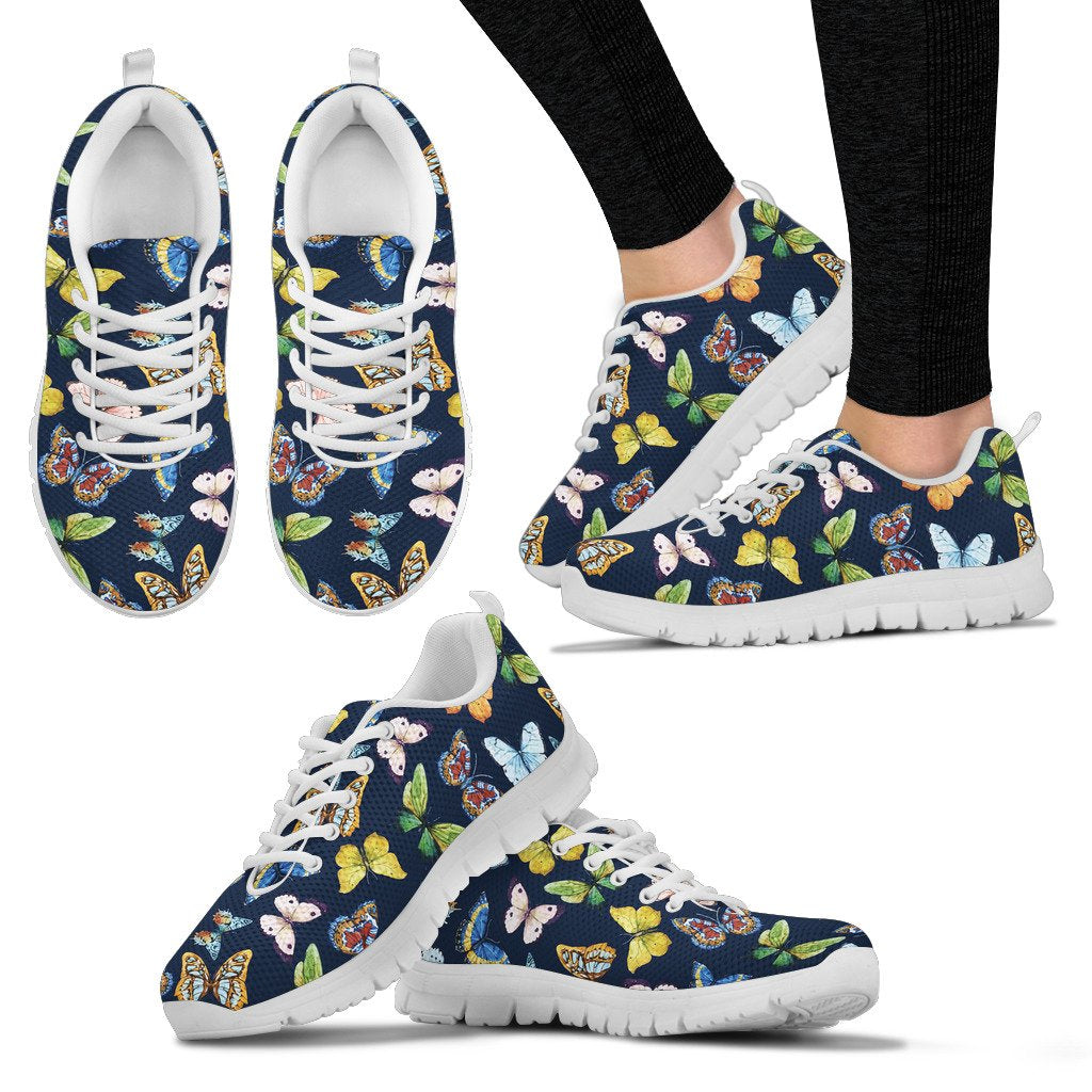 Butterfly Beautiful Print Pattern Women Sneakers Shoes