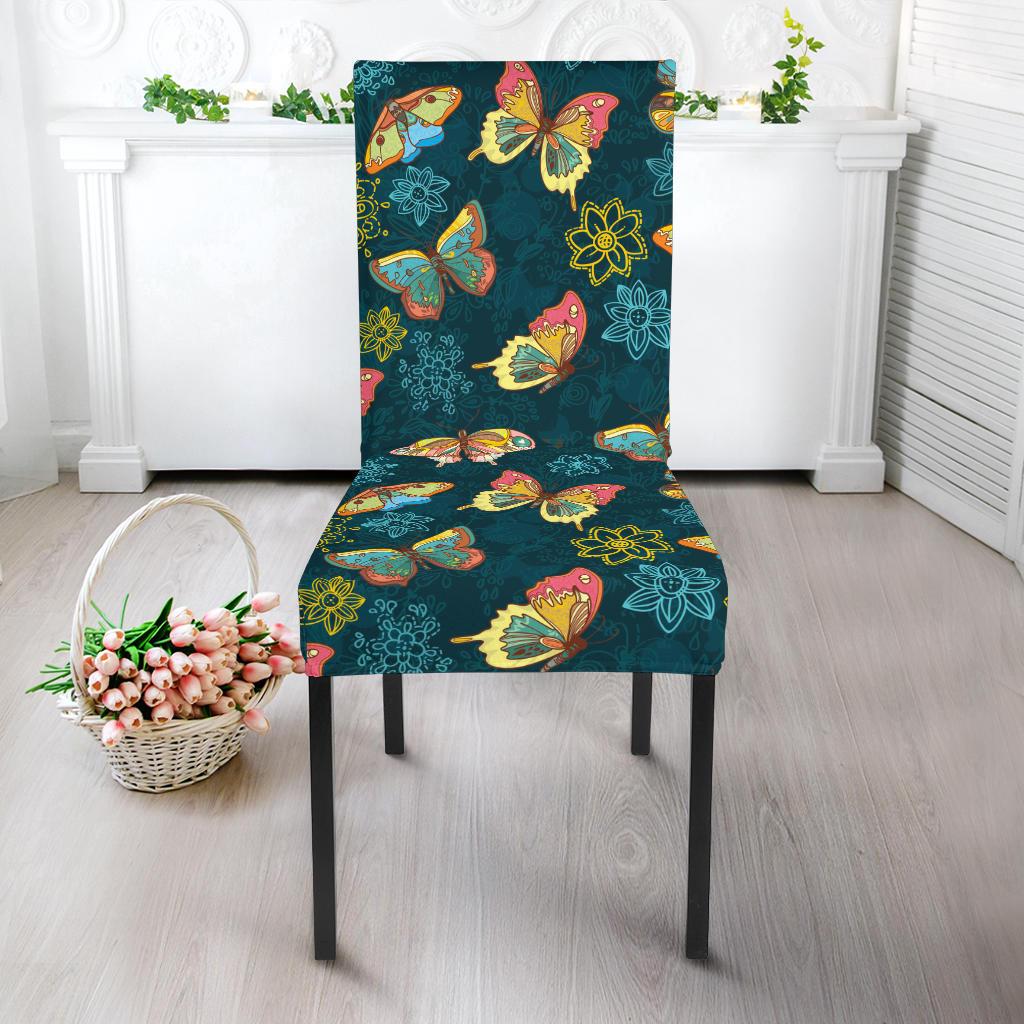 Butterfly Hand Draw Print Pattern Dinning Chair Slipper-JTAMIGO.COM