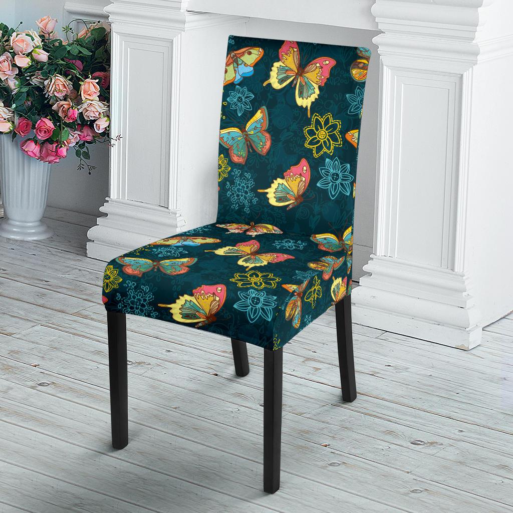 Butterfly Hand Draw Print Pattern Dinning Chair Slipper-JTAMIGO.COM
