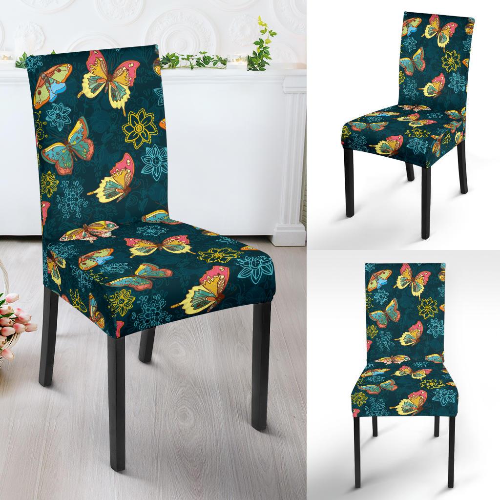 Butterfly Hand Draw Print Pattern Dinning Chair Slipper-JTAMIGO.COM