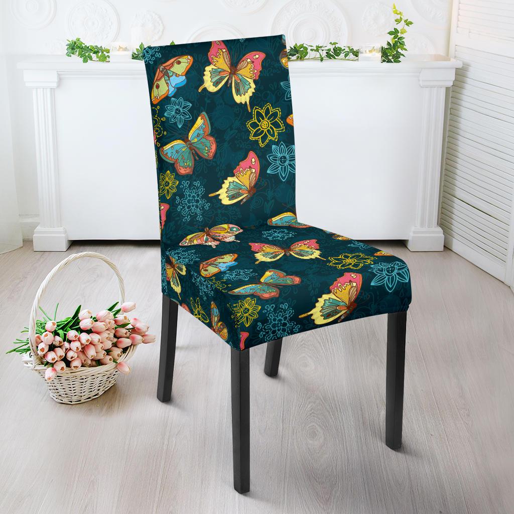 Butterfly Hand Draw Print Pattern Dinning Chair Slipper-JTAMIGO.COM