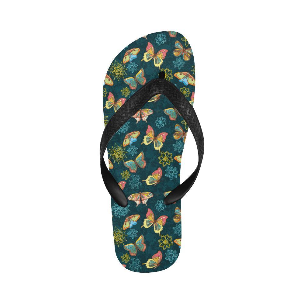 Butterfly Hand Draw Print Pattern Flip Flops-JTAMIGO.COM