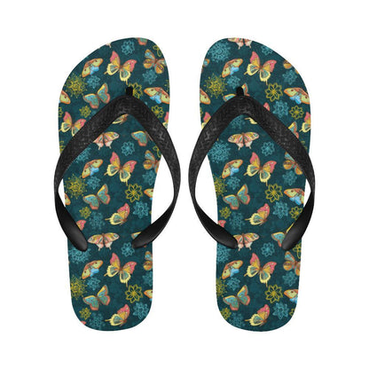Butterfly Hand Draw Print Pattern Flip Flops-JTAMIGO.COM