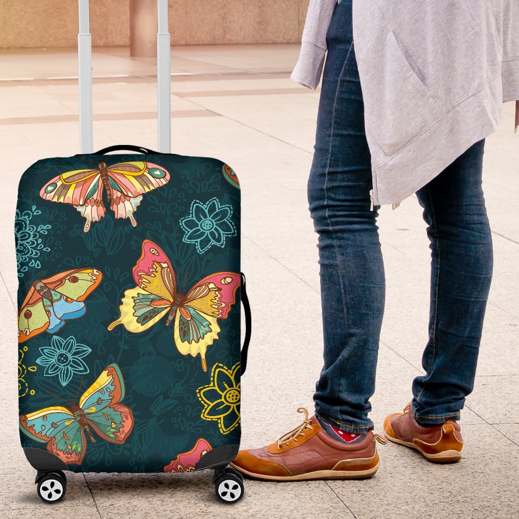 Butterfly Hand Draw Print Pattern Luggage Cover Protector