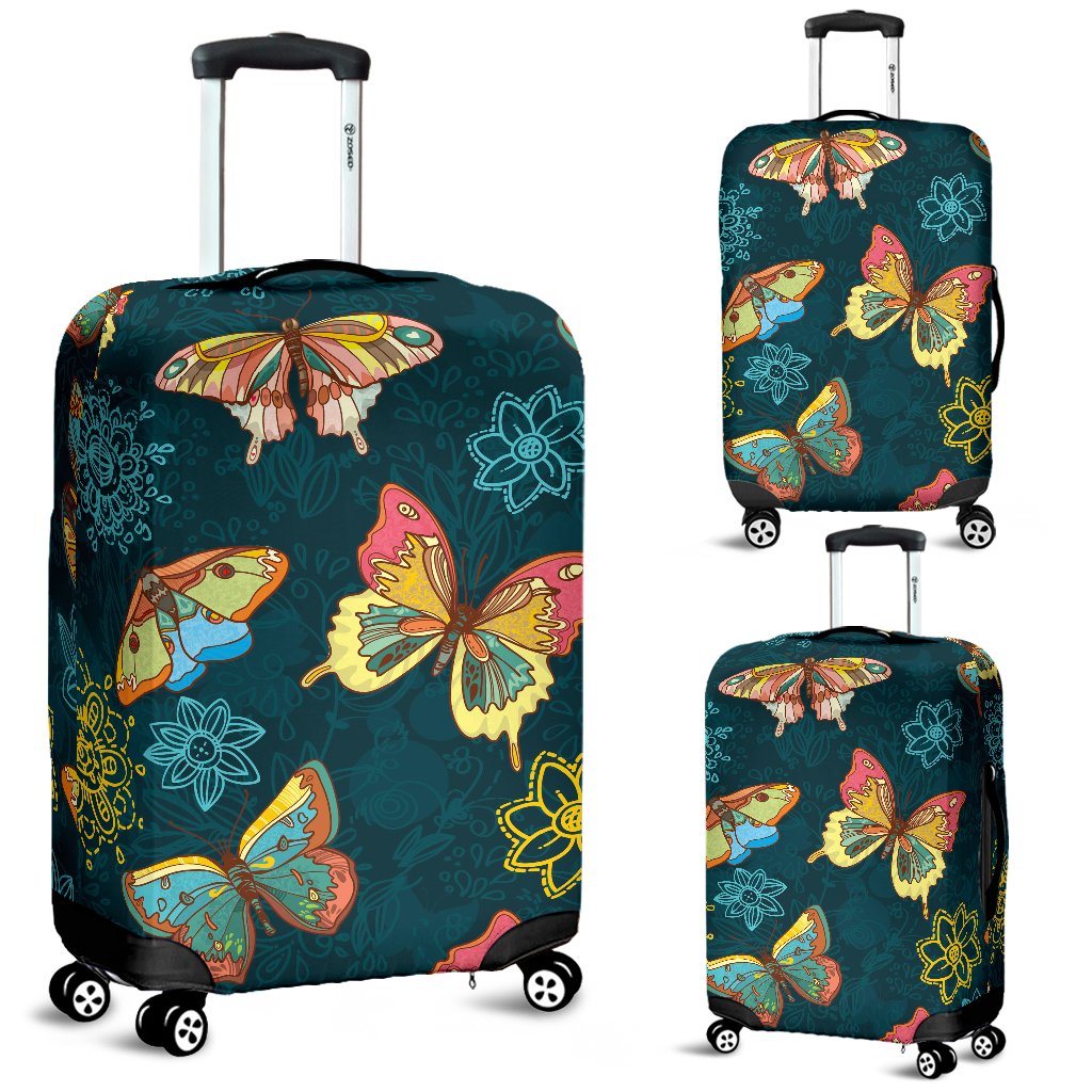 Butterfly Hand Draw Print Pattern Luggage Cover Protector