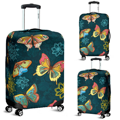 Butterfly Hand Draw Print Pattern Luggage Cover Protector