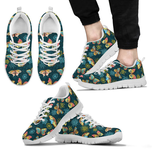 Butterfly Hand Draw Print Pattern Men Sneakers Shoes