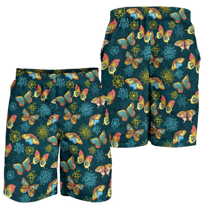 Butterfly Hand Draw Print Pattern Mens Shorts-JTAMIGO.COM