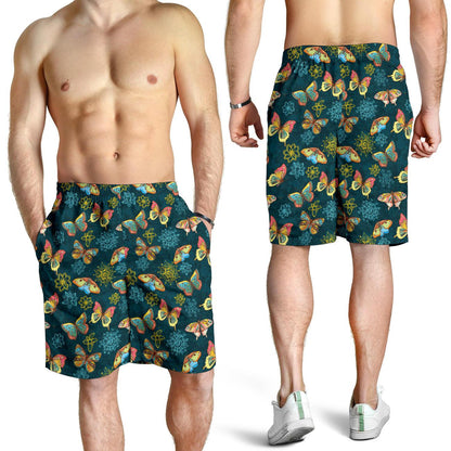 Butterfly Hand Draw Print Pattern Mens Shorts-JTAMIGO.COM