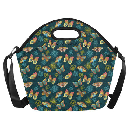 Butterfly Hand Draw Print Pattern Neoprene Lunch Bag (Model 1669)(Large)-JTAMIGO.COM