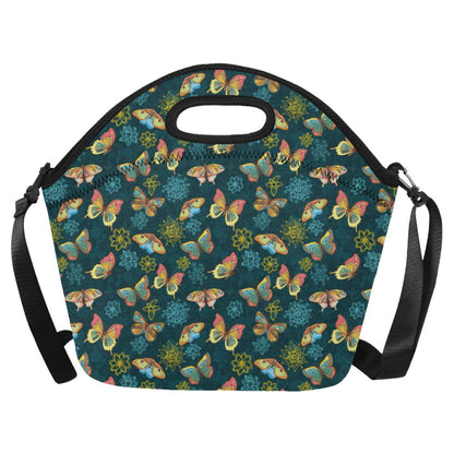 Butterfly Hand Draw Print Pattern Neoprene Lunch Bag (Model 1669)(Large)-JTAMIGO.COM