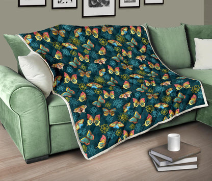 Butterfly Hand Draw Print Pattern Premium Quilt-JTAMIGO.COM