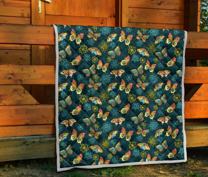 Butterfly Hand Draw Print Pattern Premium Quilt-JTAMIGO.COM
