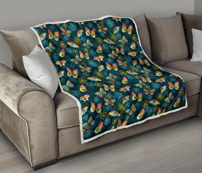 Butterfly Hand Draw Print Pattern Premium Quilt-JTAMIGO.COM