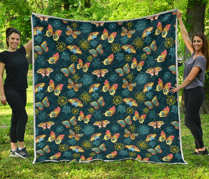 Butterfly Hand Draw Print Pattern Premium Quilt-JTAMIGO.COM