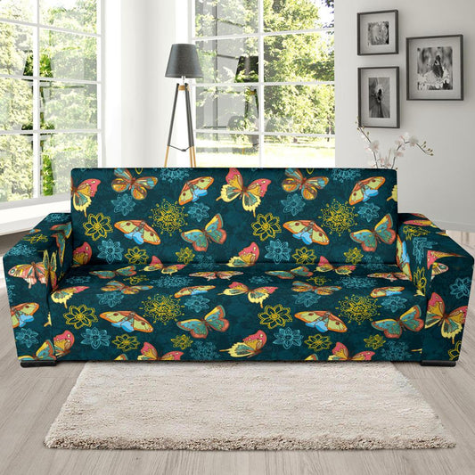 Butterfly Hand Draw Print Pattern Sofa Slipcover-JTAMIGO.COM