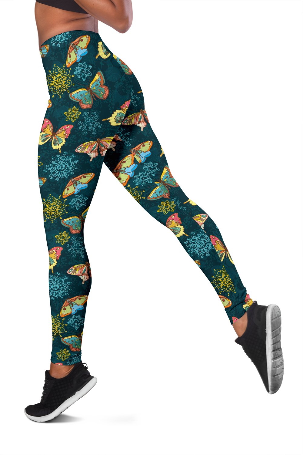 Butterfly Hand Draw Print Pattern Women Leggings