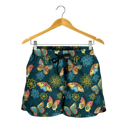 Butterfly Hand Draw Print Pattern Women Shorts-JTAMIGO.COM