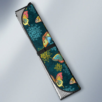 Butterfly Hand Drawn Print Pattern Car Sun Shade For Windshield