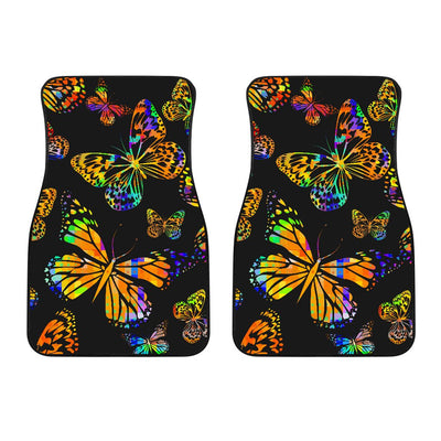 Butterfly Neon Color Print Pattern Car Floor Mats