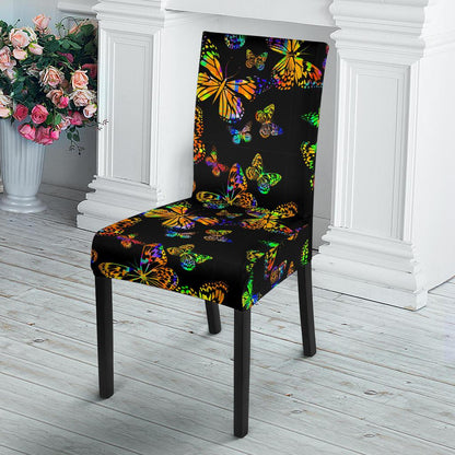 Butterfly Neon Color Print Pattern Dinning Chair Slipper-JTAMIGO.COM