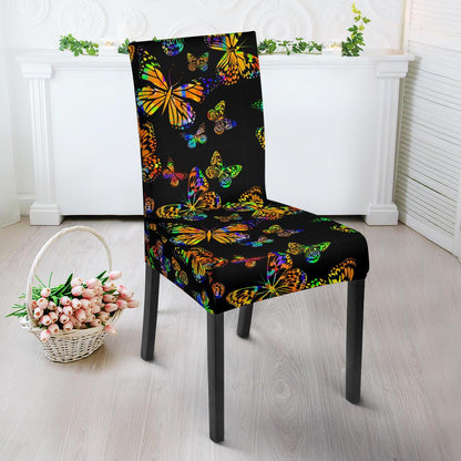 Butterfly Neon Color Print Pattern Dinning Chair Slipper-JTAMIGO.COM