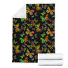 Butterfly Neon Color Print Pattern Fleece Blanket