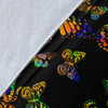 Butterfly Neon Color Print Pattern Fleece Blanket