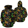 Butterfly Neon Color Print Pattern Pullover Hoodie