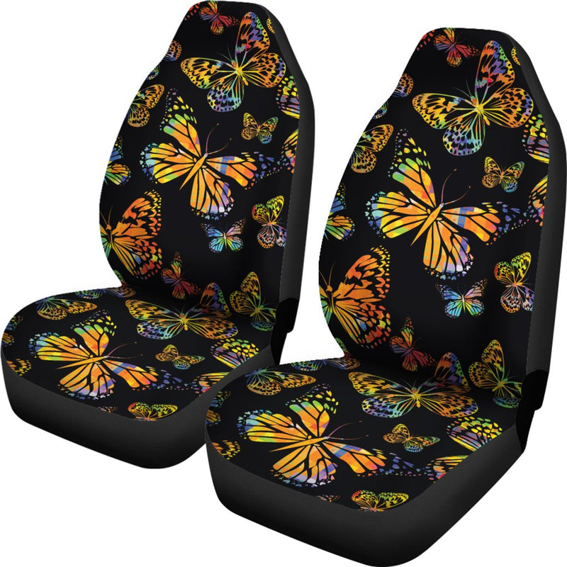 Butterfly Neon Color Print Pattern Universal Fit Car Seat Covers