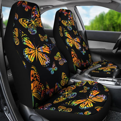Butterfly Neon Color Print Pattern Universal Fit Car Seat Covers