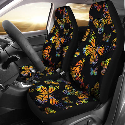 Butterfly Neon Color Print Pattern Universal Fit Car Seat Covers