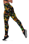 Butterfly Neon Color Print Pattern Women Leggings