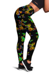 Butterfly Neon Color Print Pattern Women Leggings