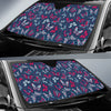 Butterfly Red Deep Blue Print Pattern Car Sun Shade For Windshield