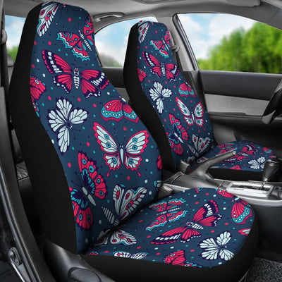 Butterfly Red Deep Blue Print Pattern Universal Fit Car Seat Covers
