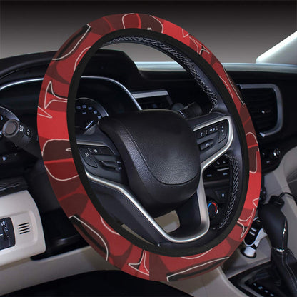 Wine Glass Print Design LKS301 Steering Wheel Cover with Elastic Edge