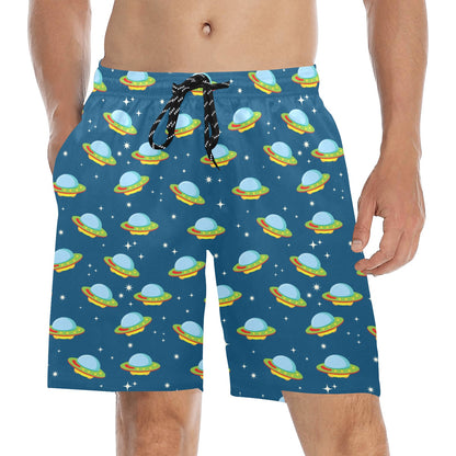 UFO Print Design LKS305 Men's Swim Trunks Beach Shorts