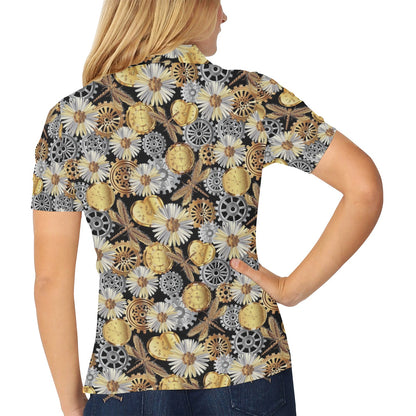 Steampunk Dragonfly Print Design LKS302 Women's Polo Shirt