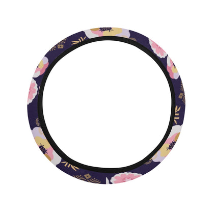 Sakura Japan Style Print Design LKS302 Steering Wheel Cover with Elastic Edge