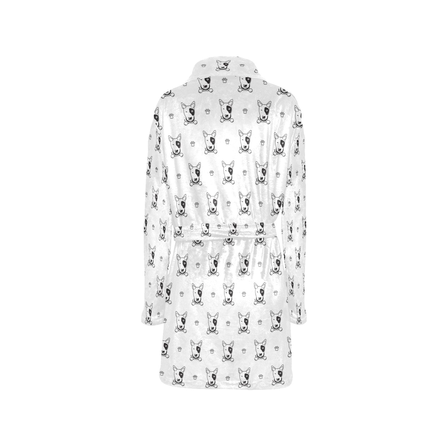 Bull Terriers Pattern Print Design 06 Women's Fleece Robe